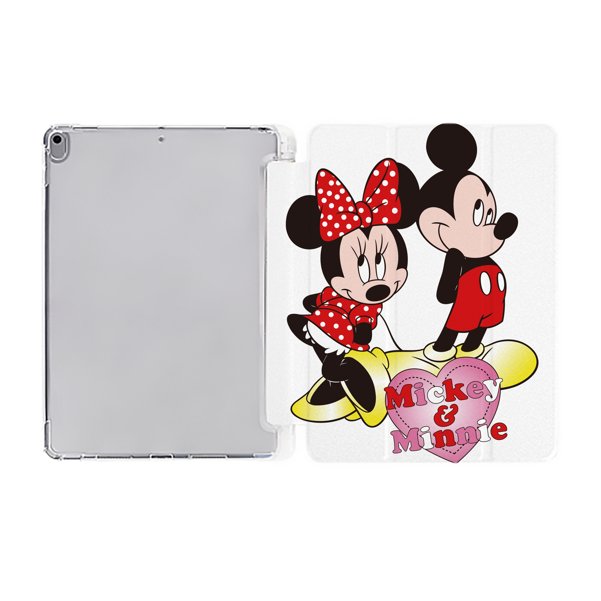 ミッキーマウス Mickey Mouse IPad ケース ペン収納付き 三つ折りスタンド PUレザー×シリコン 対応機種9.5/10.5/10.9インチ
